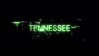 Teknolojik arızaların ekran etkilerini gösteren Tennessee metni. Çeşitli parazitlerle muhteşem ekran arızası. Döngülü