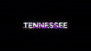 Teknolojik arızaların ekran etkilerini gösteren Tennessee metni. Çeşitli parazitlerle muhteşem ekran arızası. Döngülü