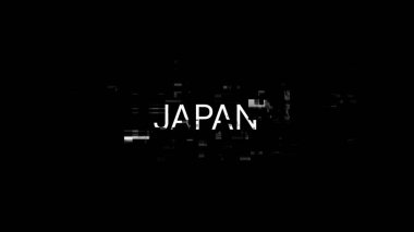 3D Japonya metnini teknolojik arızaların ekran etkileriyle donatmak. Çeşitli parazitlerle muhteşem ekran arızası