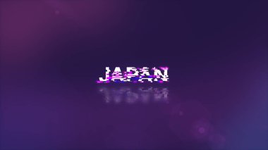 3D Japonya metnini teknolojik arızaların ekran etkileriyle donatmak. Çeşitli parazitlerle muhteşem ekran arızası