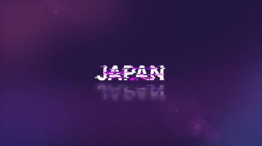3D Japonya metnini teknolojik arızaların ekran etkileriyle donatmak. Çeşitli parazitlerle muhteşem ekran arızası
