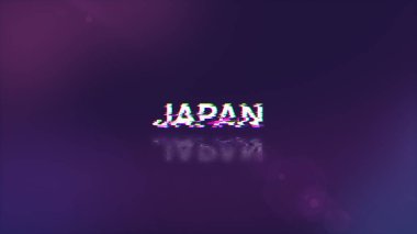 3D Japonya metnini teknolojik arızaların ekran etkileriyle donatmak. Çeşitli parazitlerle muhteşem ekran arızası