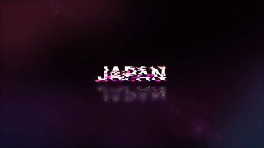 3D Japonya metnini teknolojik arızaların ekran etkileriyle donatmak. Çeşitli parazitlerle muhteşem ekran arızası