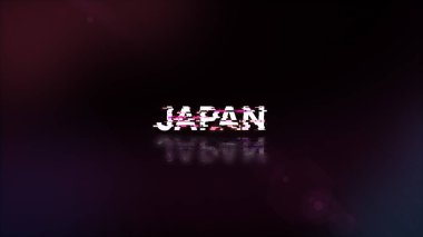 3D Japonya metnini teknolojik arızaların ekran etkileriyle donatmak. Çeşitli parazitlerle muhteşem ekran arızası