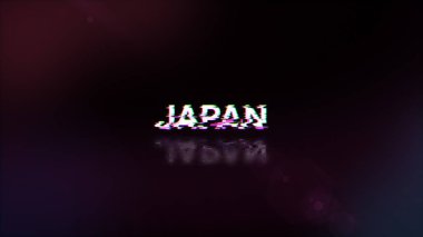 3D Japonya metnini teknolojik arızaların ekran etkileriyle donatmak. Çeşitli parazitlerle muhteşem ekran arızası