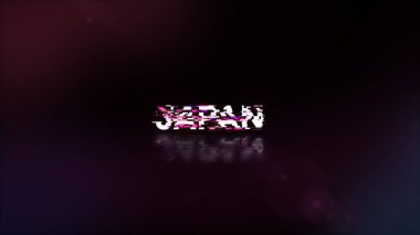 3D Japonya metnini teknolojik arızaların ekran etkileriyle donatmak. Çeşitli parazitlerle muhteşem ekran arızası