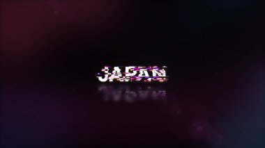 3D Japonya metnini teknolojik arızaların ekran etkileriyle donatmak. Çeşitli parazitlerle muhteşem ekran arızası
