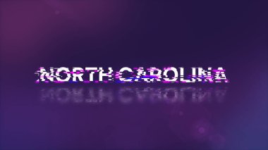 Teknolojik arızaların ekran etkileriyle Kuzey Carolina metni oluşturuluyor. Çeşitli parazitlerle muhteşem ekran arızası