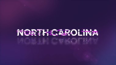 Teknolojik arızaların ekran etkileriyle Kuzey Carolina metni oluşturuluyor. Çeşitli parazitlerle muhteşem ekran arızası