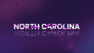 Teknolojik arızaların ekran etkileriyle Kuzey Carolina metni oluşturuluyor. Çeşitli parazitlerle muhteşem ekran arızası