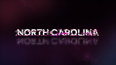 Teknolojik arızaların ekran etkileriyle Kuzey Carolina metni oluşturuluyor. Çeşitli parazitlerle muhteşem ekran arızası