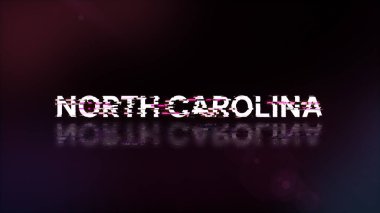 Teknolojik arızaların ekran etkileriyle Kuzey Carolina metni oluşturuluyor. Çeşitli parazitlerle muhteşem ekran arızası