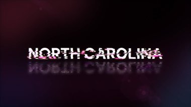 Teknolojik arızaların ekran etkileriyle Kuzey Carolina metni oluşturuluyor. Çeşitli parazitlerle muhteşem ekran arızası