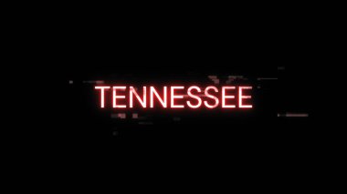 Üç boyutlu Tennessee metni teknolojik arızaların ekran efektleri ile oluşturuluyor. Çeşitli parazitlerle muhteşem ekran arızası