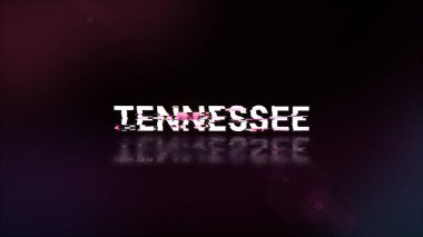 Üç boyutlu Tennessee metni teknolojik arızaların ekran efektleri ile oluşturuluyor. Çeşitli parazitlerle muhteşem ekran arızası