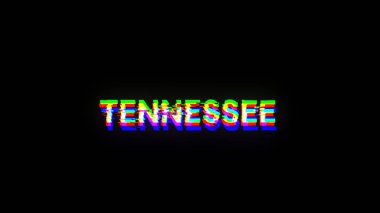 Üç boyutlu Tennessee metni teknolojik arızaların ekran efektleri ile oluşturuluyor. Çeşitli parazitlerle muhteşem ekran arızası