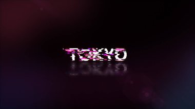 Teknolojik arızaların ekran efektleriyle birlikte 3 boyutlu Tokyo metni oluşturuluyor. Çeşitli parazitlerle muhteşem ekran arızası