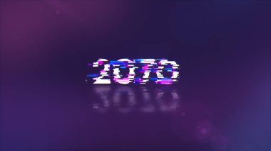 Teknolojik arızaların ekran efektleriyle 2070 metni hazırlamak. Çeşitli parazitlerle muhteşem ekran arızası
