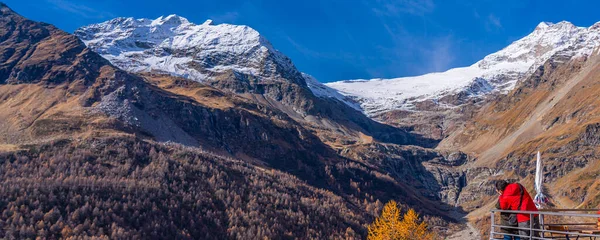 Alp Gruem Suiza Octubre 2022 Mire Estación Bernina Express Del — Foto de Stock