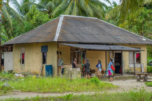 One Streets Fam Island Houses Raja Ampat West Papua Indonesia — Stock Photo, Image