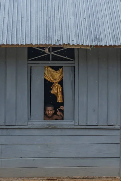Raja Ampat Papouasie Occidentale Indonésie 2023 Des Enfants Indigènes Papous — Photo