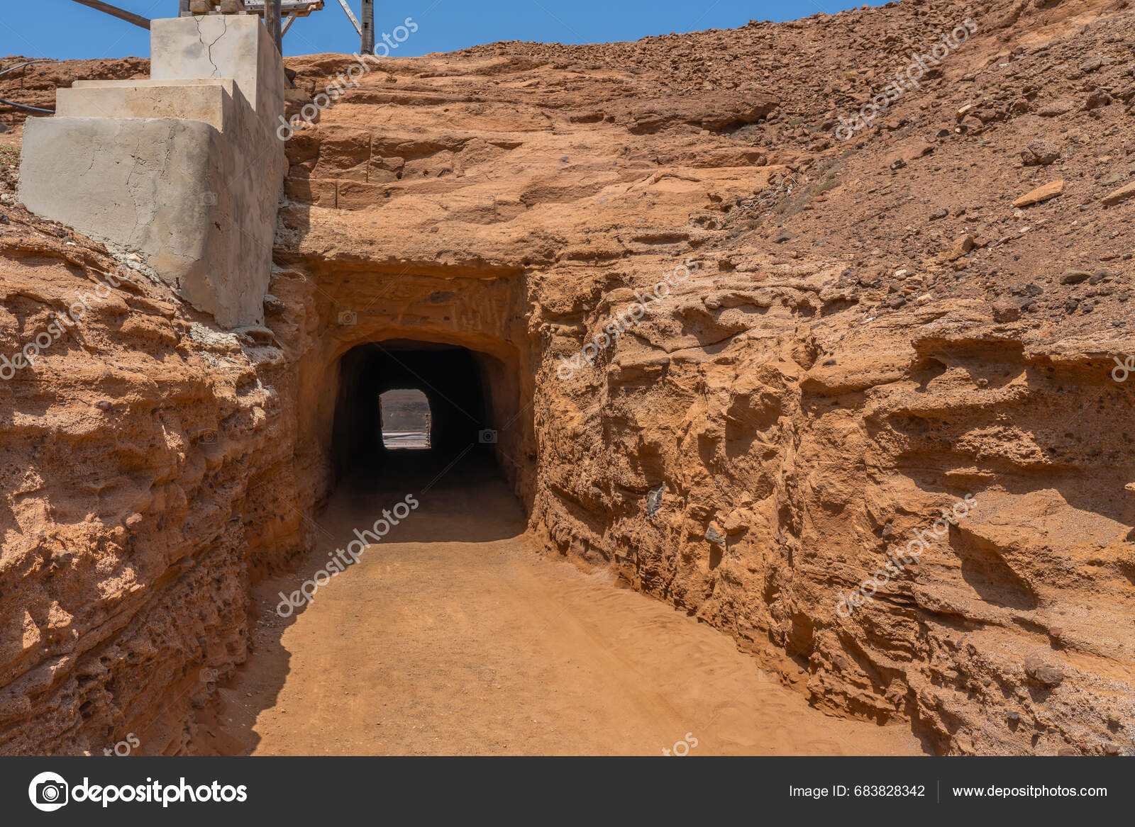 Tunnel Salinas Pedra Lume Old Salt Lakes Sal Island Cape Stock Photo by ...