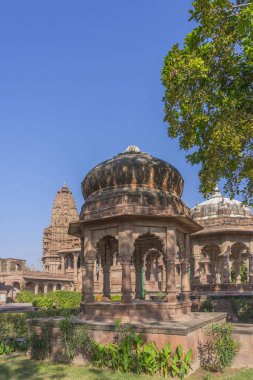The temples of Mandore Garden. Mandore Garden at Jodhpur, Rajasthan clipart
