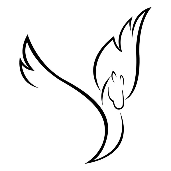 Пегас Мифическое Существо Виде Летающей Лошади Дизайн Логотипа Тату Талисман — стоковый вектор