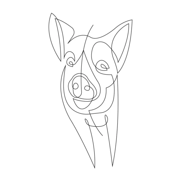 Das Schwein Ist Mit Einer Durchgehenden Linie Minimalistischem Stil Gezeichnet — Stockvektor