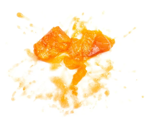 Squashed Ripe Apricot Isolated White Royalty Free Stock Images