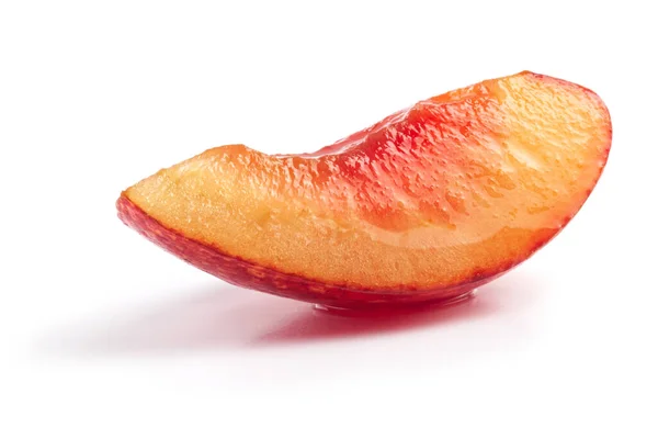 Slice Sweet Cherry Fruit Isolated White Background — Stock Photo, Image
