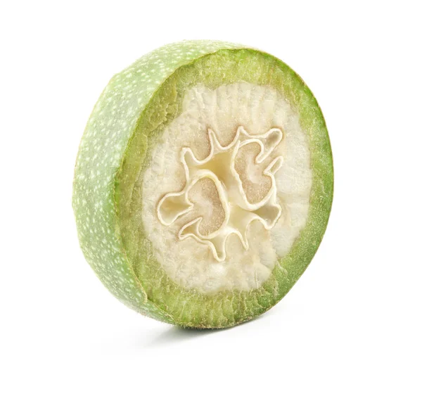 Řez Zelené Vlašské Ořechy Izolované Bílém Pozadí Royalty Free Stock Obrázky