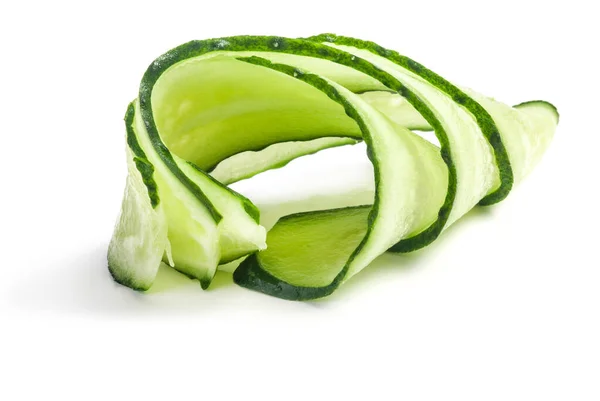 Fresh Cut Cucumber Isolated White Background — Stock Photo, Image