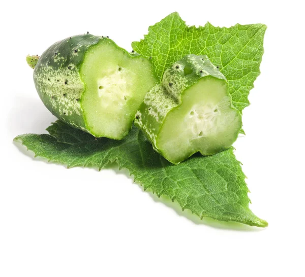 Cucumber Slices Isolated White Background — Stock Photo, Image