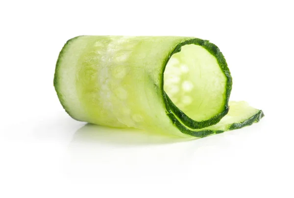 Fresh Cut Cucumber Isolated White Background Stock Photo