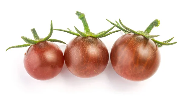 Fresh Ripe Cherries Tomato Green Peduncle Isolated White Royalty Free Stock Photos