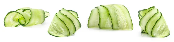 Fresh Cut Cucumber Isolated White Background — Stock Photo, Image