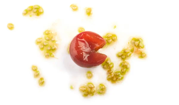 Smashed Tomato Isolated White — Stock Photo, Image