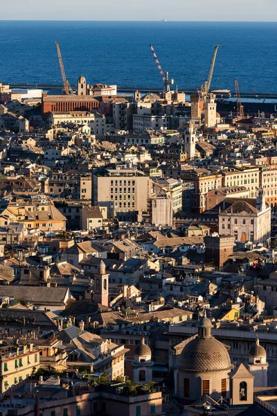 Die Stadt Genua Blick Auf Das Zentrum Stockbild