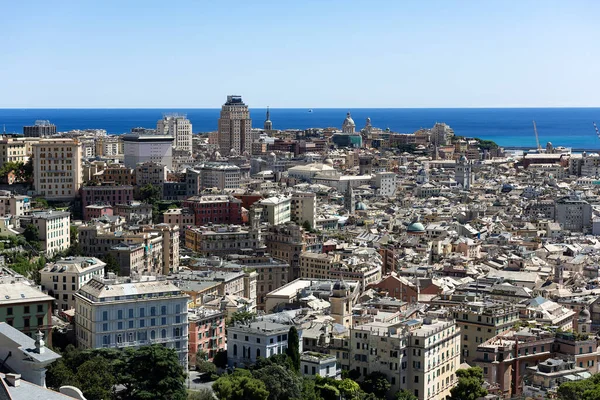 Stad Genua Panoramisch Uitzicht Het Centrum Stockfoto