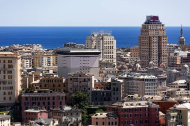 Cenova şehri, merkezin panoramik manzarası.