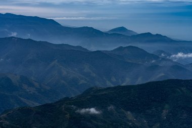 Sunrise over the mountains of the Sierra Nevada de Santa Marta on the way to Lost City