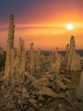 Mono Lake is a salty alkaline lake in Mono County, California, United States of America. It has an area of 183 square kilometres and an average depth of 17 metres.