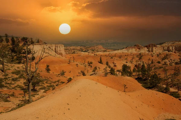 stock image Southwest usa Bryce Canyon National Park (a rocky town of red-rose towers and needles in a closed amphitheater)