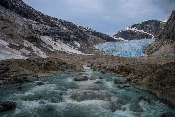 Ледниковая Река Тающим Ледником Патагонии Лицензионные Стоковые Изображения