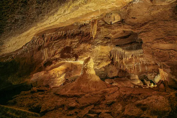 stock image Stone decoration in Koneprusy caves in region known as Bohemian Karst, Czech Republic.