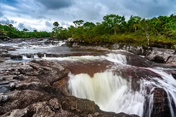 stock image The rainbow river or five colors river is in Colombia one of the most beautiful nature places, is called Crystal Canyon