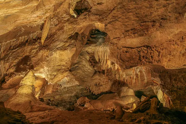 stock image Stone decoration in Koneprusy caves in region known as Bohemian Karst, Czech Republic.