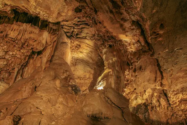 stock image Stone decoration in Koneprusy caves in region known as Bohemian Karst, Czech Republic.