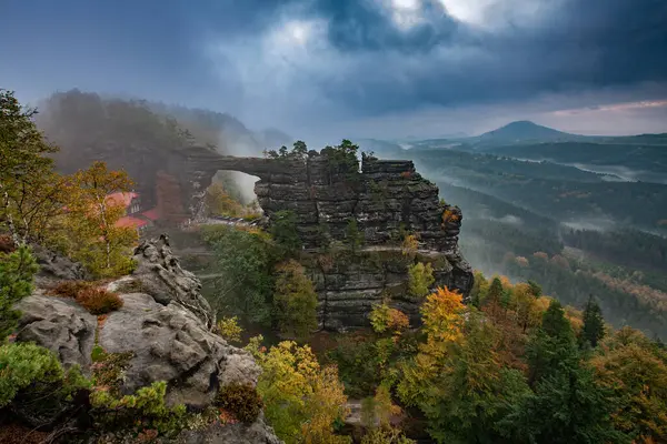 Stock image Mountains in Bohemian Switzerland. Pravcicka Gate, Czech Republic